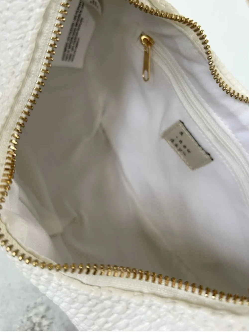 A . New Day Boho Bracelet Handbag in White NWT